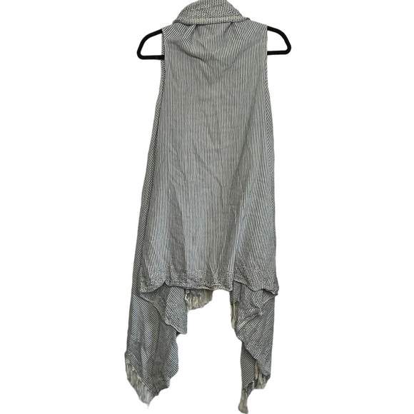 World Market Blue and Cream Fringe Vest Duster OS - Picture 4 of 10